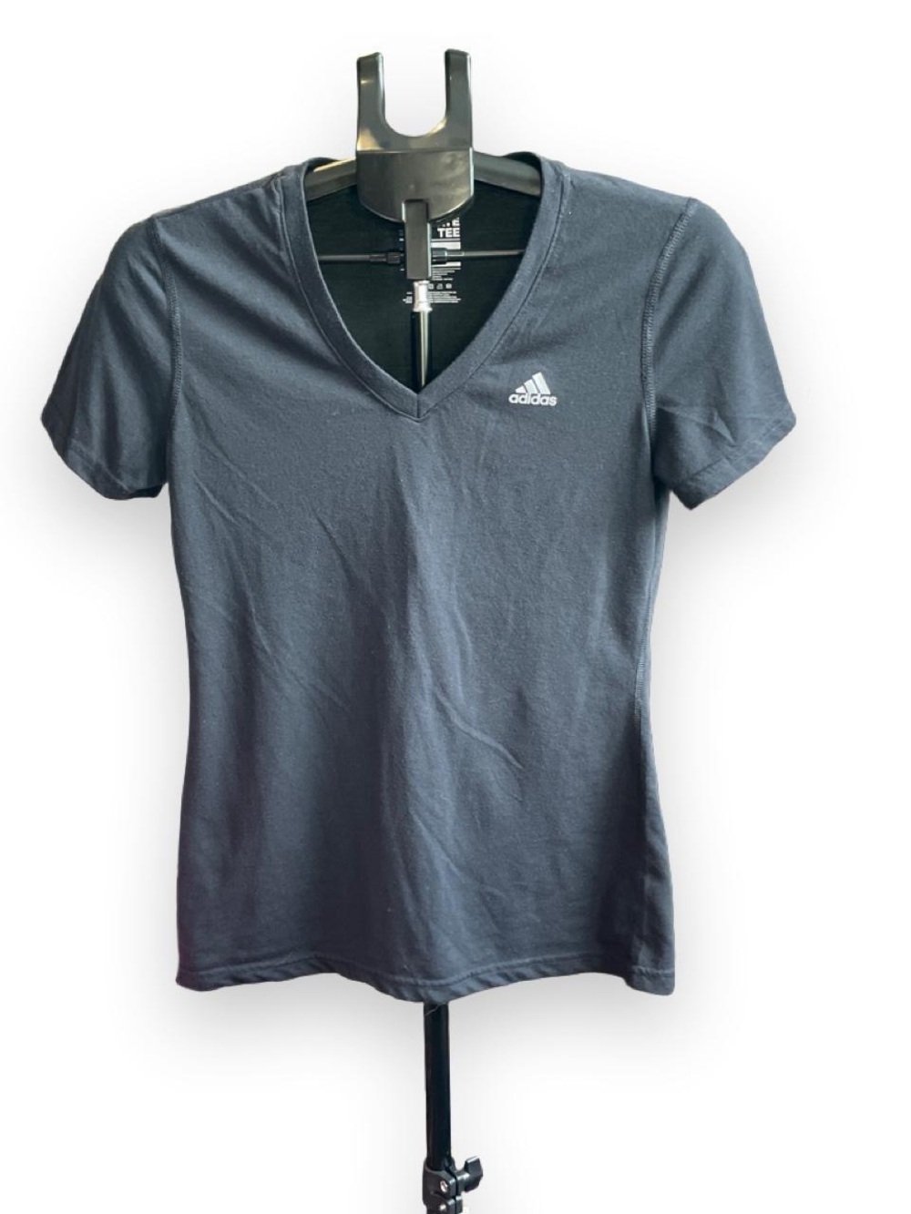 adidas Women's V-Neck Short Sleeve Tee — Black